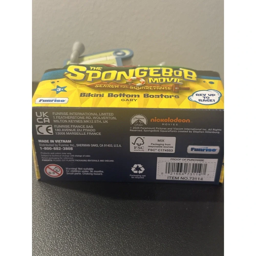 Nickelodeon SpongeBob The Movie Bikini‎ Bottom Boaters Gary Pull Back Toy 73114